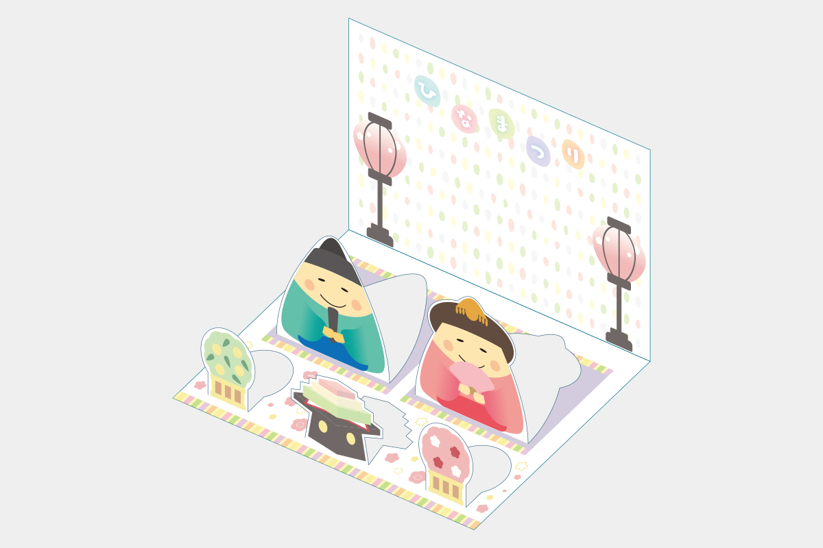 ひなまつりシリーズ・卓上おひなさま・ポップアップタイプ