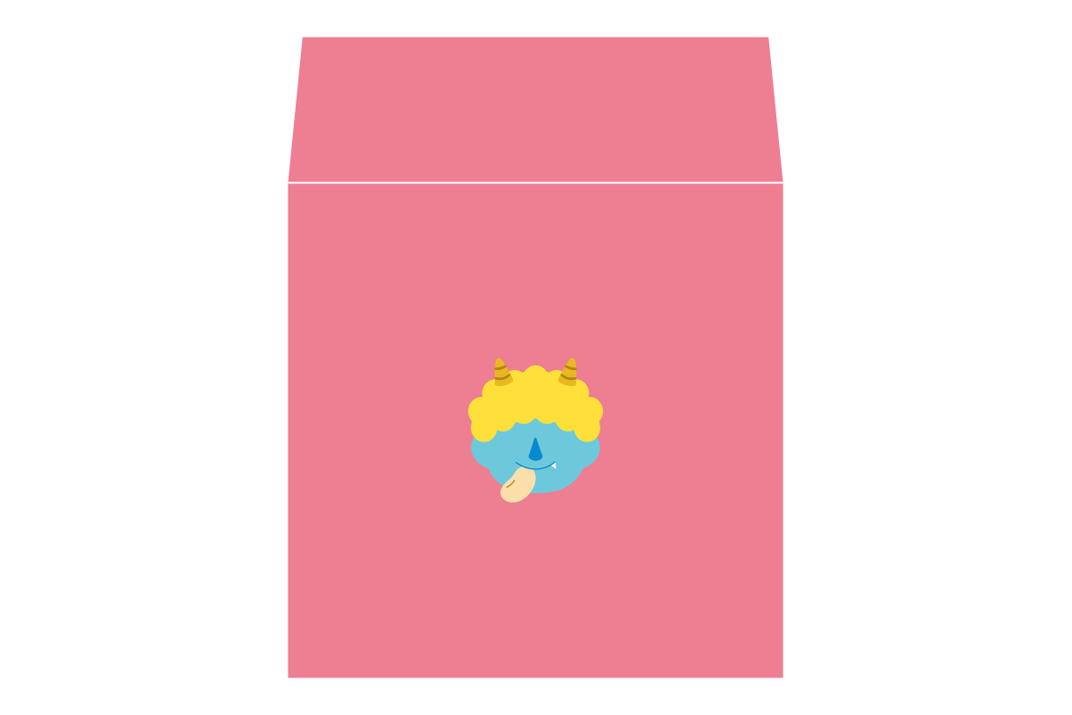 節分の豆袋シリーズ・あおオニ・赤色袋