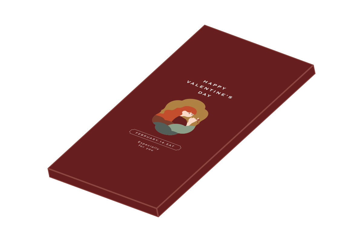 手作りバレンタインシリーズ・板チョコパッケージ・ブラウン